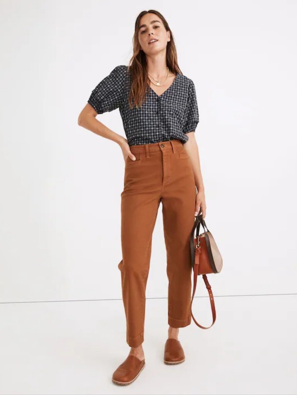 Madewell Slim Emmett Tapered Pants Warm Coffee Brown Size 27